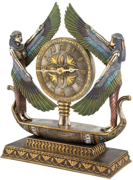 Wings of Isis Egyptian Revival Clock Sculpture - Statues for Sale